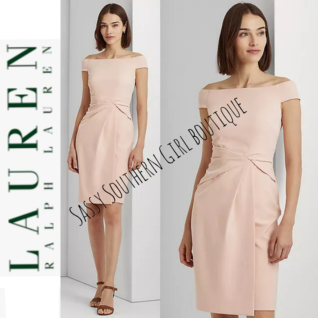 Lauren Ralph Lauren Pale Pink Midi Dress